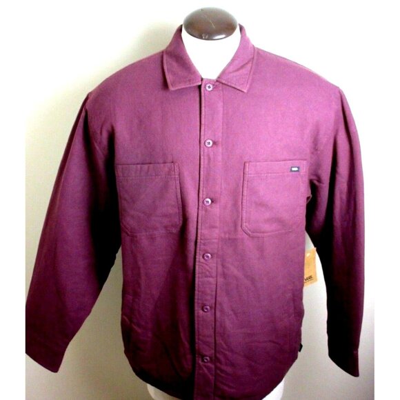 Vans Men's Collins Quilted button Front Shacket Shirt Jacket Catawba Grape NWT - Picture 1 of 4